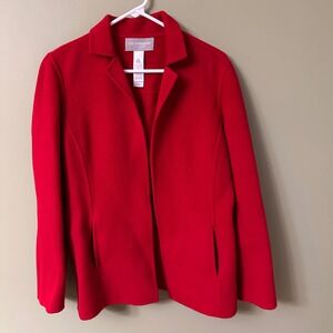 Liz Claiborne Collection Wool Angora Blend Jacket Coat Blazer Sz 6 Open Front